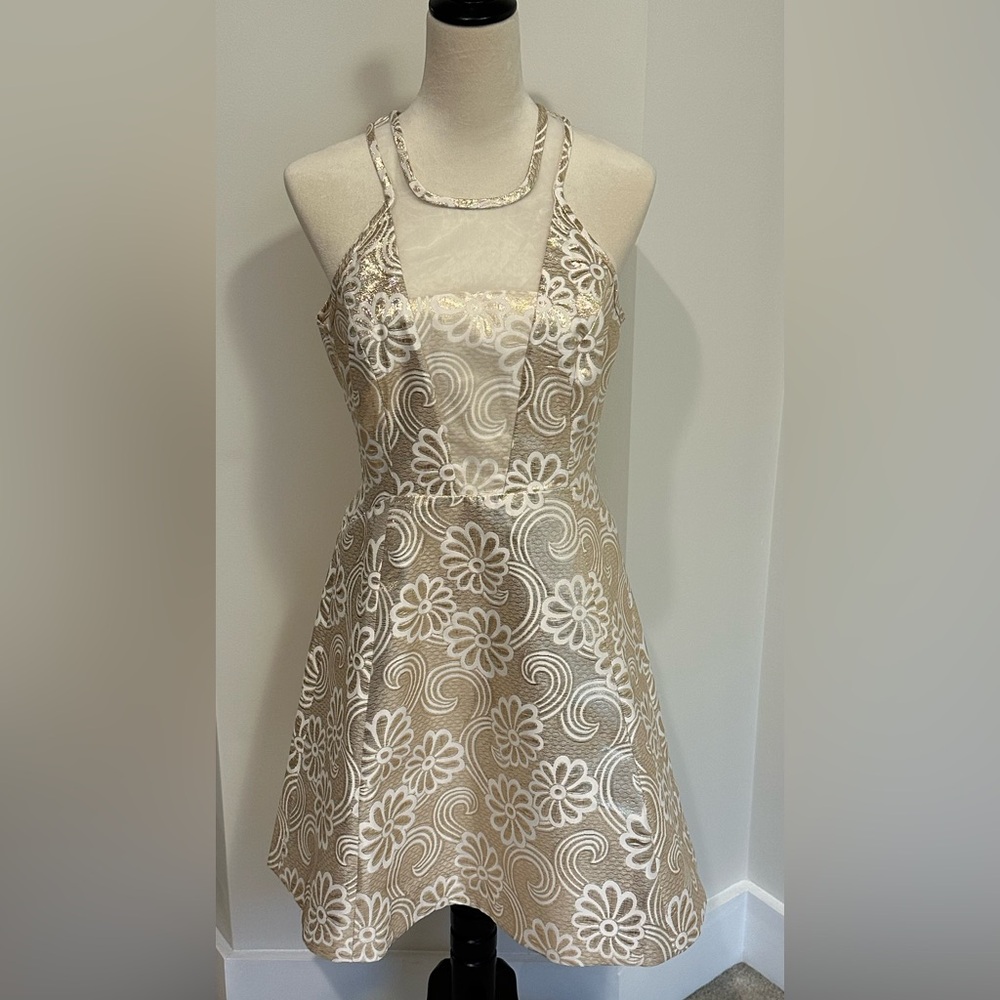 Lilly Pulitzer Gold and White Floral Dress
